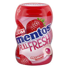 MENTOS STRAWBERRY CHEWING GUM 87.5G