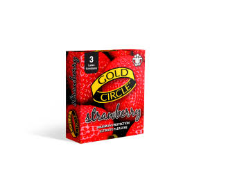 GOLD CIRCLE STRAWBERRY CONDOM 3PACS